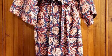 Kimono en coton indien impression au bloc