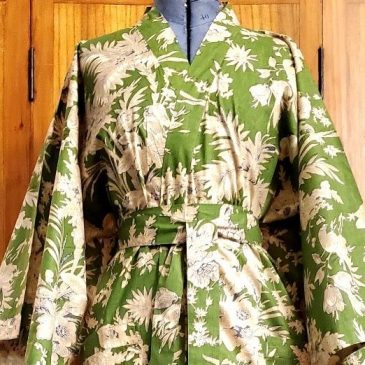 Kimono en coton indien impression au pochoir, sérigraphie manuelle, screen