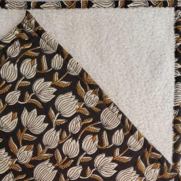 plaid coton doublure bouclettes