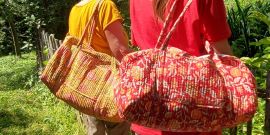 Sac week-end en coton matelassé