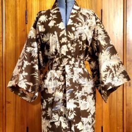 Kimono motif Fougères Chocolat
