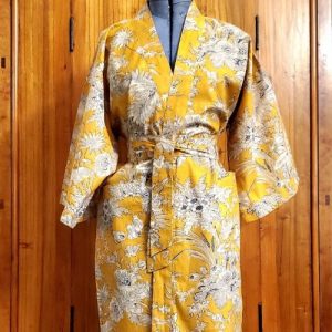kimono imprimé Fougère moutarde