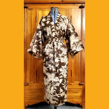 Kimono motif Fougères chocolat