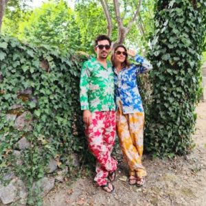 Pyjamas longs, motifs Fougères mix