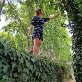 Pyjama court imprimé Navy, en voile de coton