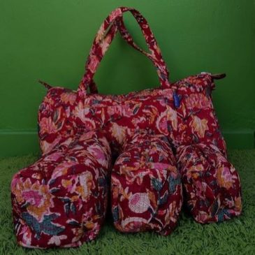 Sac week-end imprimé Poppy, rouge